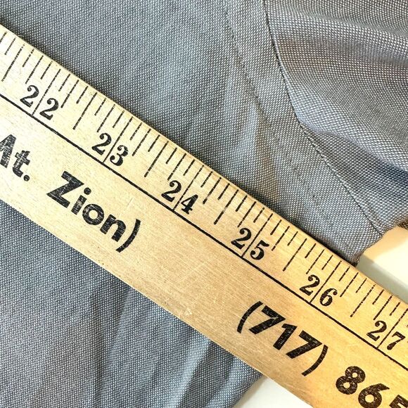 Express Men's Dress Shirt Button Down Long Sleeve Gray Size XXL 2X 18-18 1/2 - Picture 6 of 7